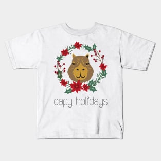 CAPY Holidays, Christmas Capybara illustration Kids T-Shirt